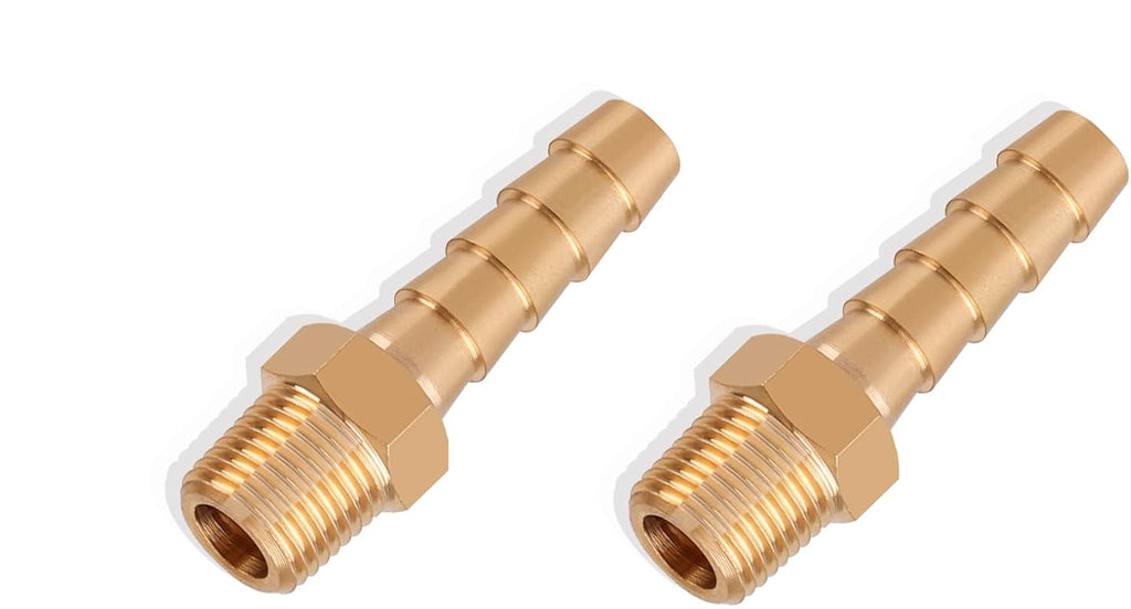 1/8" NPT Brass Hose Barb Fitting (Set of 2)
